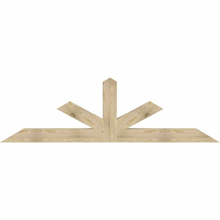 Ekena Millwork Saratoga Rough Sawn Timber Gable Bracket, Douglas Fir, 96"W x 28"H x 6"D x 6"F, 7/12 Pitch GBW096X28X0606SAR00RDF